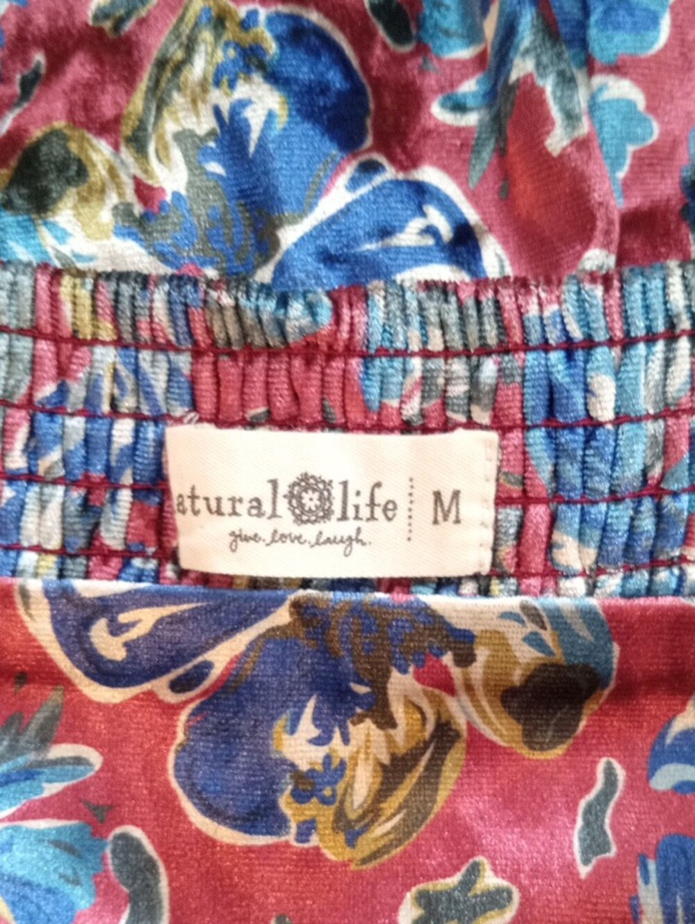NATURAL LIFE Lisa Red Velvet Floral Maxi Skirt Size Medium - Picture 3 of 3